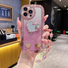 奢华电镀波浪纹手机壳，防震防尘，加厚边框，兼容三星 Galaxy S24 Ultra/S24 Plus/S24、S23 Ultra/S23 Plus/S23、S22 Ultra/S22 Plus/S22、S21 Ultra/S21 Plus/S21 FE、S20 Ultra/S20 Plus/S20 FE，国际版，非国内版 - 粉色 - 查看 1