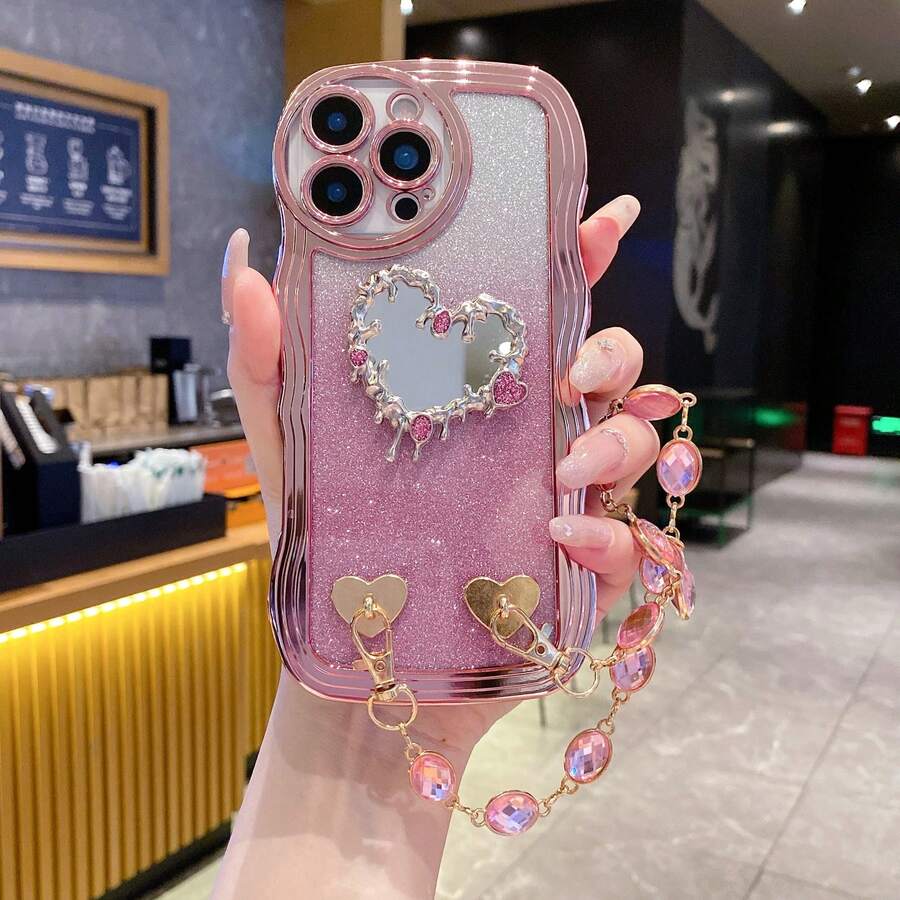 奢华电镀波浪纹手机壳,防震防尘,加厚边框,兼容三星 Galaxy S24 Ultra/S24 Plus/S24、S23 Ultra/S23 Plus/S23、S22 Ultra/S22 Plus/S22、S21 Ultra/S21 Plus/S21 FE、S20 Ultra/S20 Plus/S20 FE,国际版,非国内版 - 粉色 - 查看 1