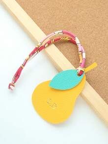 1 pieza Llavero personalizado con iniciales y forma de fruta con cuerda de satén colorida, monograma dorado personalizado de cereza como accesorio para bolsas, llavero personalizado y lindo en forma de manzana, melocotón, limón, mango, pera como accesorios para bolsos, regalo para mujer para boda o San Valentín - Multicolor - Ver 41