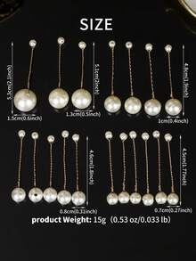 20个新娘U型发夹，婚礼水晶珍珠发叉发饰，情人节配饰 - 白色 - 查看 12