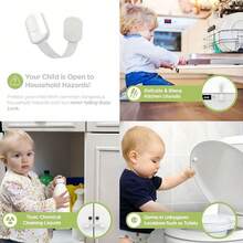 8/6/4 szt. blokad dla dzieci, szybkie i łatwe w montażu blokady do szafek z klejem 3M, bez śrub i magnesów, wielofunkcyjne, odpowiednie do mebli, kuchni, piekarnika, deski sedesowej – biały plastik