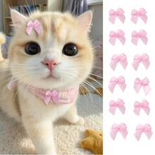 50pcs Pink Bow Pet Headwear, Suitable For Dog Cat Pet Grooming And Beauty Accessories, Cute Pet Decoration For Holidays