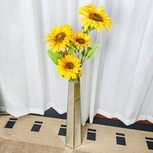 UNHO 30" Tall Mirrored Floor Vase Silver Big Vases For Dried Flower Home Decorative - Silver - View 8