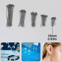 200pcs DIY Jewelry Making Headpins, 16mm-40mm Sizes Ball Pins, Bendable & Cuttable Beading Needles, Suitable For Jewelry Making And Sewing Supplies, Round Head Pins, Earring & Pendant Connectors, Cuttable Beading Pins, Bracelet & Necklace Decorative Pins, Can Replace Eyepins As Bead Piercing Connectors