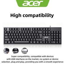 Acer K212B 104-Key USB Wired Keyboard, Gaming Keyboard, Suitable For Office, Compatible With PC And Laptop, Membrane Keyboard - Black - View 3
