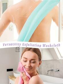 Esponja larga exfoliante para la espalda con mango, exfoliante corporal lavable con correa extensible para la ducha, toalla exfoliante japonesa, esponja coreana, regalo del Día de la Madre