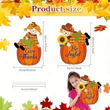 Thanksgiving Delight: 1pc Fall Scarecrow & Pumpkin Yard Sign Stake - Autumn Harvest Outdoor Lawn Decor