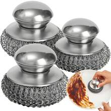 Cepillo de olla de acero inoxidable con, bola de alambre para lavavajillas de alta resistencia, depurador de Metal para herramienta de limpieza de cocina casera, 1-10 Uds. V04J - 10 piezas - Reemplazo de cuentas - Ver 4