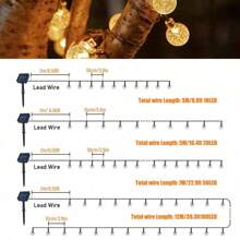 1set 100pcs LED Solar String Lights,600mAh Rechargeable Battery,Metal&Plastic,Multi-Function Party/Holiday Decoration Lighting For Wedding,Birthday,Anniversary,Graduation,Mother's Day,Camping,Thanksgiving,Valentine's Day