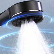 （3件套）家用增压四档可调ABS材质花洒头，1.5米不锈钢软管，以及带挂钩的免钻孔ABS花洒头支架，可悬挂沐浴海绵，浴室配件，浴室工具