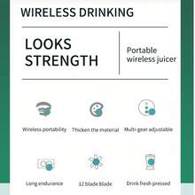 Akane 700毫升便携式搅拌机，适用于榨汁和制作冰沙，配备12片不锈钢刀片 | USB充电，多档速度控制 | 50瓦功率，小巧便携 | 防漏