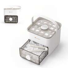 Portable Ice Cube Maker With Storage Drawer - Quick-Freeze Home & Kitchen Ice Tray For Cocktails, Juices - White - View 3