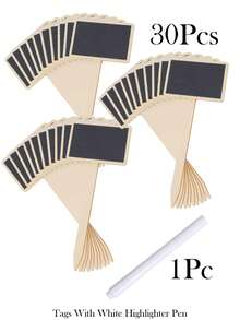 1-30 Pieces Mini Chalkboard Plant Tags, 15 X 6 Cm T-Type Garden Plant Labels With Marker, Wooden Plant Labels Rectangle Tags, Vegetable Plaques For Potted Plants - Multicolor - View 14