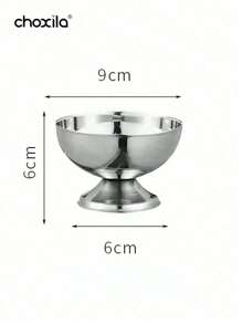 choxila 1pc Stainless Steel Dessert Bowl, Dessert Cup, Ice Cream Bowl, Yogurt Snack Candy Cups, Salad Fruit Pudding Bowls, For Party/Holiday/Festival/Family Gathering/Weddings/Ramadan/Eid Al-Adha