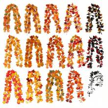 1 件/2 件枫叶花环，68.78 英寸/78.74 英寸人造枫叶秋藤，悬挂秋藤，桌面装饰，场景装饰，园艺装饰 - 可重复使用，适用于家庭聚会、壁炉装饰、婚宴装饰、家庭婚礼派对、家居装饰、前门秋季装饰、室内外装饰、万圣节和圣诞节。