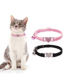 Adjustable Soft Pet Collar With Bell – Stylish For Small Dogs, Cats, And Kittens