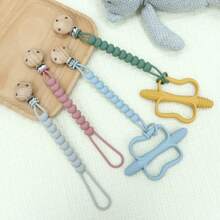 1 Stück Beißring Anti-Verlust-Kette mit Clip, Baby Schnuller Beißspielzeug, geeignet für Babys Jungen und Mädchen