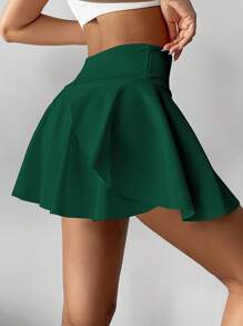 High Waist White Tennis Skirt Pants, 2 In 1 Anti-Flashing Golf/Badminton/Fitness Shorts Skirt, Summer Sports Skirt With Pockets For Yoga, Outdoor Running Exercise, New Women Skirt Pants