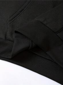 Sudadera con Capucha Nueva Primavera y Otoño Sudadera Estampada - Negro - Ver 6