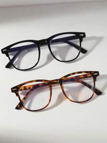 1 pieza/2 piezas/3 piezas Juego de gafas de moda retro y ligeras - Gafas con montura completa a la moda que bloquean los rayos azules - Multicolor - Ver 5