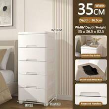 Bedroom/Living Room Minimalist Bedside Drawer Cabinet, Storage Rack With Wheels, Multifunctional File Cabinet, No Pull Handle Design - Multicolor - View 23