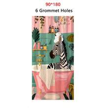 1pc, Zebra And Floral Print, Vibrant Watercolor Design Elements Waterproof Shower Curtain, Wall Hanging Tapestry, With 12 Hooks, Waterproof Polyester Fabric, Machine Washable, Grommet Top, Unlined Woven Shower Curtain, Suitable For Hotel Apartment Bathroom Decor, Home Bathroom Accessories, Great Gift, 35inX70in, 47inX70in, 59inX70in, 70inX70in Fall Decor Back To School