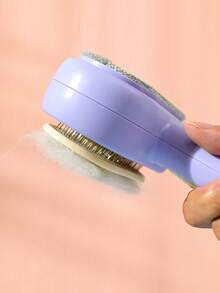 1pc Sibte Pet Brush, Pet Grooming Brush, Self-Cleaning Cat Dog Deshedding Brush, Pet Grooming Tool, One-Click Cleaning - Purple - Multicolor - View 8