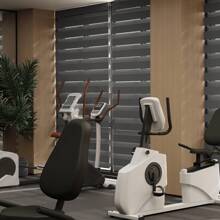 VA-Cerulean Double-Layered Roller Blinds With Clamp Fastening, No Drilling Required, Suitable For Windows And Doors. The Blinds Let In Light, Provide Privacy, And Sun Protection. Dimensions: 70 Cm Wide X 220 Cm High, Colors: Black/Gray/White - 灰色 - 查看 8