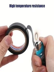 1 卷 PVC 电气绝缘胶带 - 强力粘合、耐热、耐候、防水，适用于接线、球拍握把和家用 - 黑色 - 查看 9