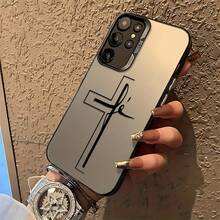 Funda de Teléfono Creativa Personalizada Minimalista Cruz para Samsung Galaxy S25 S24 S23 S22 S21 S20 FE Ultra Plus 4G 5G Cubierta Trasera Mate a Prueba de Golpes - Colores mixtos - Ver 4