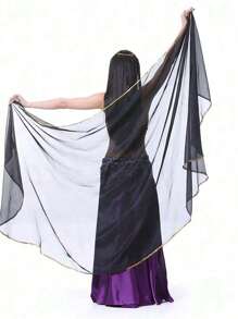 涤纶肚皮舞披肩、肚皮舞围巾、舞蹈表演配饰、女士肚皮舞雪纺围巾 - 彩色 - 查看 37