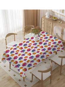 1 pieza Mantel con patrón de hoja de arce colorida, apto para decoración del hogar, camping, picnic y fiestas tanto en interiores como exteriores