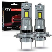 S&D Bombillas LED para faros delanteros de 20000LM H4 Canbus H7 H11 9005 HB3 9006 HB4 H27 880 881 Super brillantes de 12V 6000K CSP para automóviles - Blanco - Ver 2
