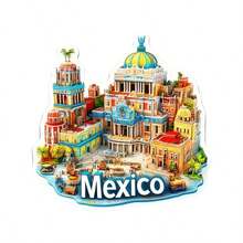 1 pieza Imán de nevera con paisaje urbano 2D - Adecuado para regalar a amigos en vacaciones, múltiples imanes de acrílico y goma blanda aplicables a puertas metálicas, refrigeradores, armarios de almacenamiento - Regalo decorativo creativo para el hogar para amantes de los viajes, graduación, aniversario, Navidad, Acción de Gracias, Imán de refrigerador