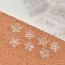 50 个透明花形图钉，5 瓣花形设计办公室装饰图钉，适用于学校用品，返校