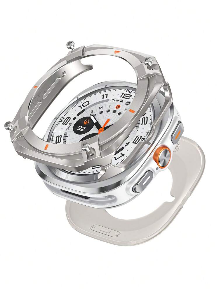 Rugged Case Compatible With Samsung Galaxy Watch Ultra/Ultra 2(2025) 47mm - Metal Bumper Protective Cover For Galaxy Watch 7 Ultra / 8 Ultra Accessories - Multicolor - View 4