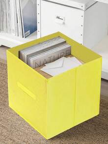 3/1 pieza Caja de almacenamiento cuadrada de tela no tejida de colores, organizador de ropa plegable, solución de almacenamiento multifuncional - Multicolor - Ver 9
