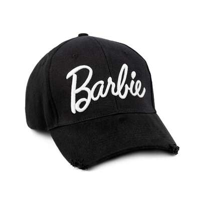  Vanilla Underground X Barbie Womens Black Adjustable Curved Peak Cap | Barbie Product | Officially Licensed Merch