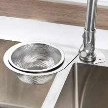 1 buc. Coș de filtrare pentru chiuvetă din oțel inoxidabil - Design detașabil cu gât de lebădă și raft de scurgere suspendat, fără contact cu alimentele, curățare și depozitare eficiente pentru chiuveta de bucătărie, durabil și elegant modern
