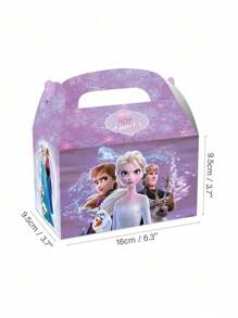 12/24件套动漫主题派对礼品冰雪奇缘安娜公主礼盒卡通动漫人物形象派对节日生日装饰糖果便携纸盒