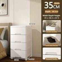 Bedroom/Living Room Minimalist Bedside Drawer Cabinet, Storage Rack With Wheels, Multifunctional File Cabinet, No Pull Handle Design - Multicolor - View 32