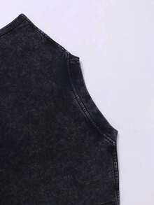230g Double-Sided Washing, Beer Denim Printed Vest, High-Quality Batik Cotton Vintage Fashion Brand T-Shirt, Men's Vest, Beach, Summer Explosions, Holiday Gifts, Men's Wear, Gifts For Friends. - 黑色 - 查看 3