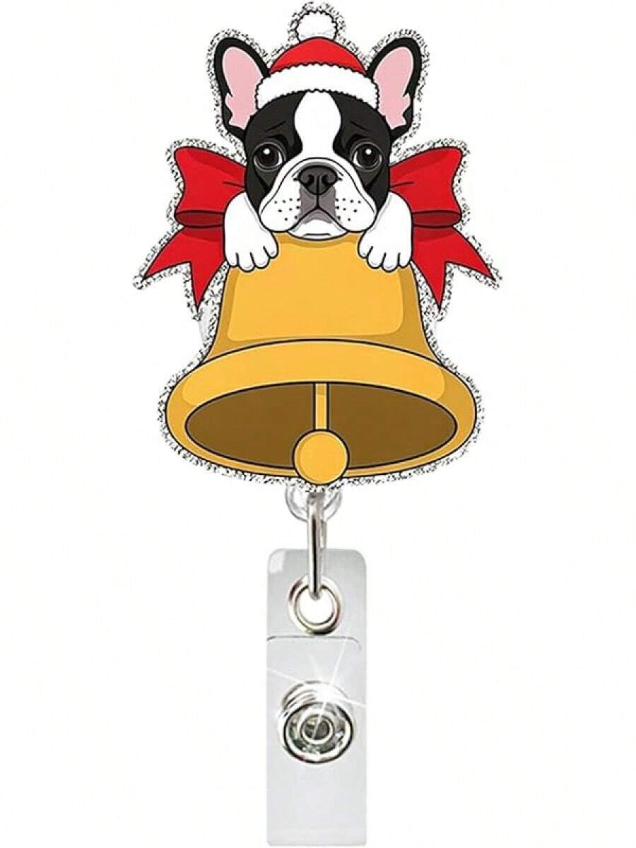 Snowflake Badge Reel Retractable Alligator Badge Clip Blue Glitter Badge Reels Xmas Badge Holder Doctor Nurse Hospital Worker Teacher Student Id Card Decoration - 聖誕徽章捲軸 17 - 查看 1