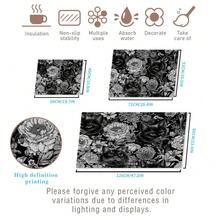 Tapis de cuisinière, dessous de plat tournesol et chat noir, résistant à la chaleur, antidérapant, résistant aux rayures, facile à nettoyer, convient pour la cuisinière, le plan de travail, le placard, le lave-vaisselle, la machine à laver, le sèche-linge, la plaque à induction et la table à repasser, protecteur de surface de cuisson en verre céramique, résistant à la chaleur, résistant aux rayures, couvre-plaque de cuisson antidérapant, tapis pour cafetière, tapis de machine à café - Multicolore - Voir 15