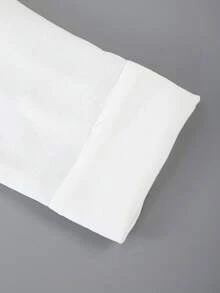 2 Stücke Herren Herbst Kontrast Saum Einreiher Hemd mit Kragen, Doppeltaschen, Langarm und Kordelzug einfarbige Hose, Lässig Regular Anzug