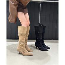 Women Over-The-Knee Boots - 杏色加棉 - 查看 1