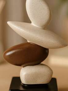 Zen Balanced Stone Sculpture - Minimalist Desktop Decor, Suitable For Dorm, Study, Bedroom | Back To School Gift, Boho Room Decor, Autumn Holiday Ornament - Multicolor - View 7