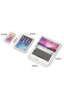 Conjunto de Mini Brinquedos Realistas de Metal com 3 Peças: Telefone, Tablet, Laptop, Decoração de Cena em Miniatura (Ligeira Variação na Cor do Item, o Produto Real Será Enviado) - Multicolorido - Visão 5