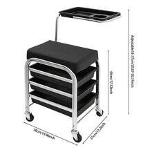 YUNRUX Storage Island & Carts - Black - View 2