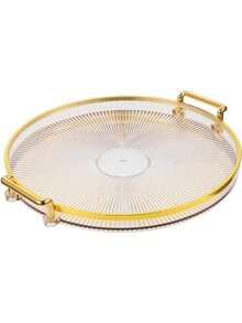 Nordic Decorative Multipurpose Serving Tray With Handle And Gold Detail Table Decoration - Gold - View 6